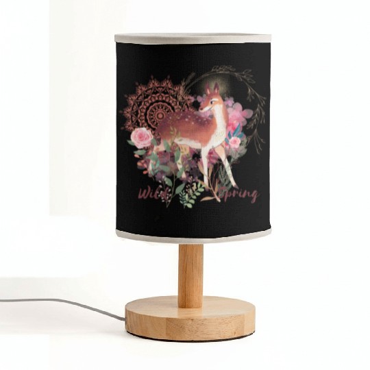 Sweet Deer In Wild Spring - 2 Fabric Lamps