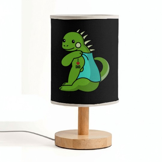 I Love Dad Iguana Reptile Fabric Lamps