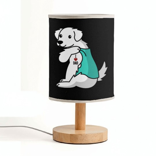 I Love Dad Great Pyrenees Fabric Lamps