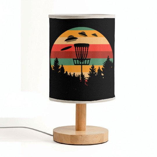 Funny Disc Golf UFO Player Coach Retro Fabric Lamps