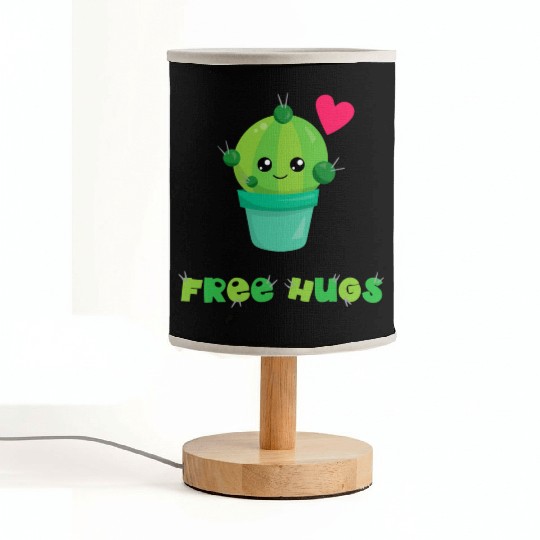 Free Hugs Fabric Lamps Succulent Pun Cactus Gardening