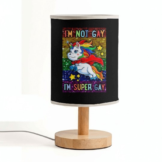 Unicorn LGBT Pride Month I'm Not Gay I'm Super Gay Fabric Lamps