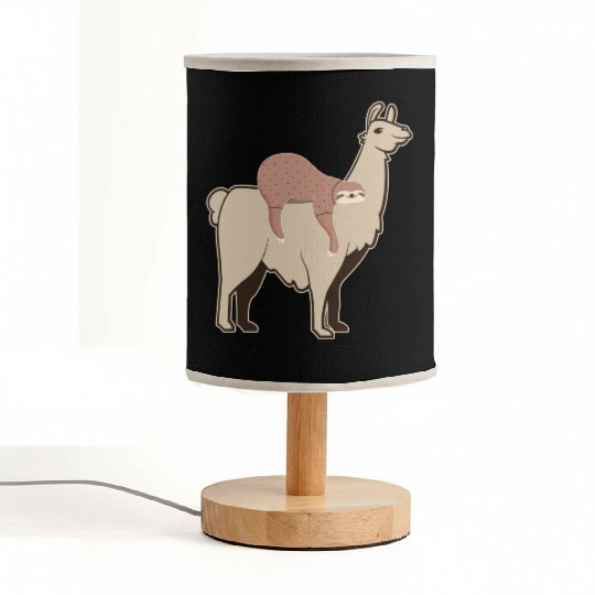 Riding Alpaca Llama Lover Lazy Sloth Fabric Lamps