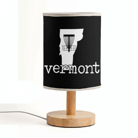 State of Vermont Disc Golf Golfer Golfing Basket Fabric Lamps