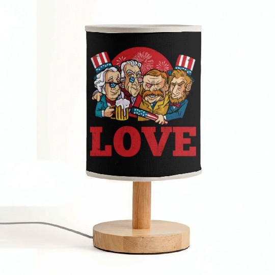 Love America American Presidents USA 4th Of July Fabric Lamps