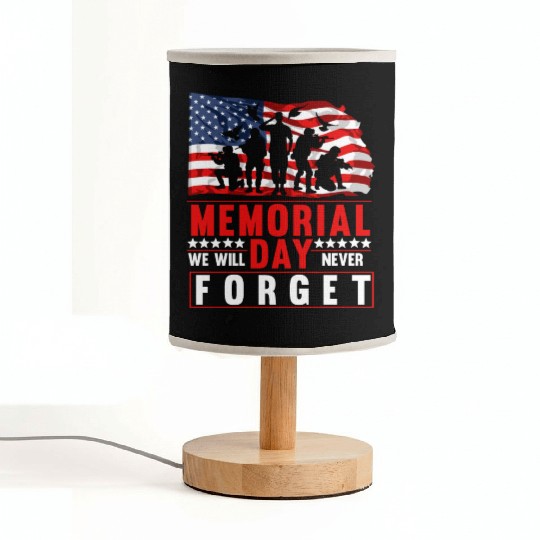 Memorial Day American Flag Soldiers Patriotic US Fabric Lamps