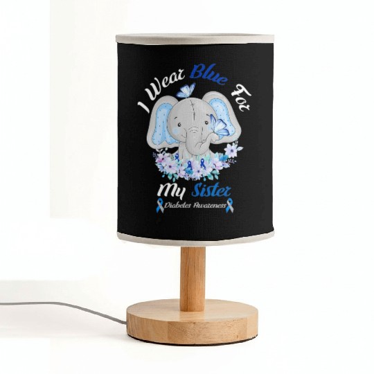 I Wear Blue For My Sister Elephant Diabetes Fabric Lamps