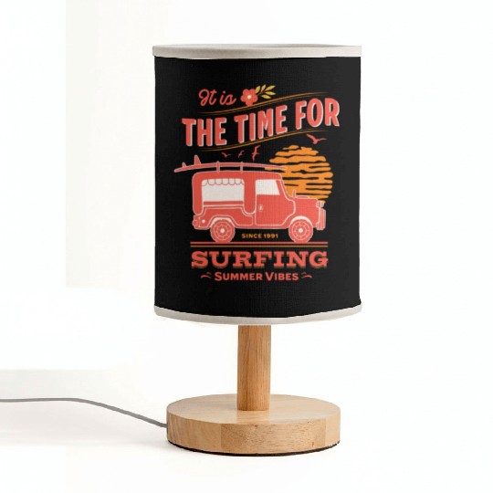 Retro Surfing Design – Summer Beach Vibes. Fabric Lamps