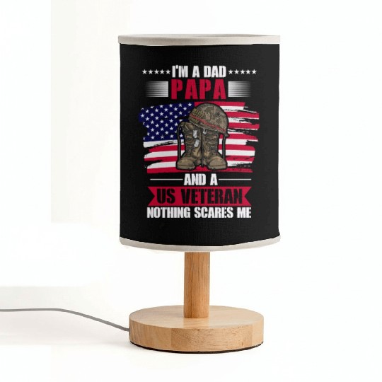 US Veteran Dad American Flag Patriotic Fabric Lamps