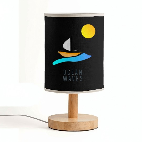 Ocean Waves Sailing Yachting Abstract Fabric Lamps