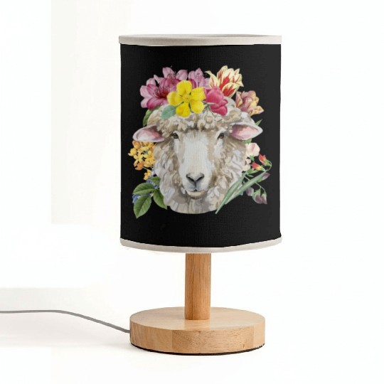 Floral Sheep Spring Nature Farm Sheep Lovers Fabric Lamps