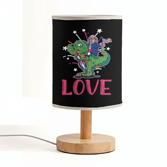 Love America Washington Dinosaur USA 4th Of July Fabric Lamps