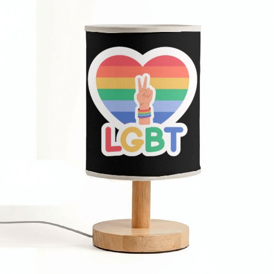 Pride flag heart - Pride quote lgbt community Fabric Lamps