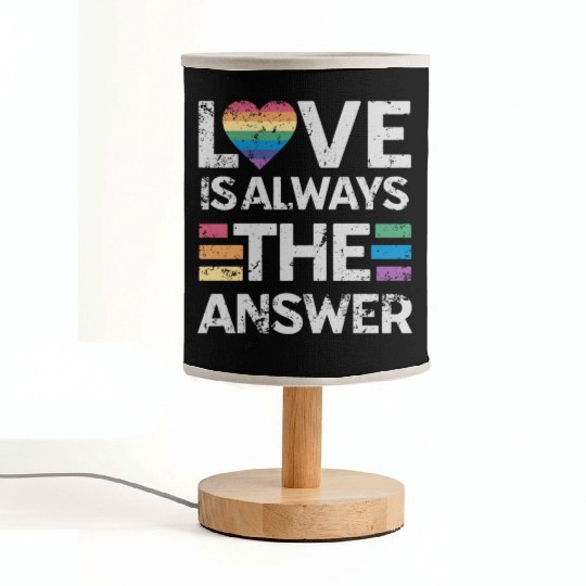 Love is always the answer Rainbow Heart LGBTQ+ Fabric Lamps