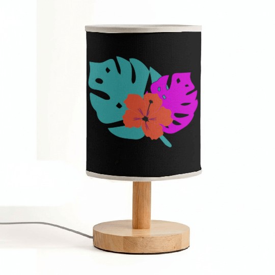 Hibiscus and leaves Fabric Lamps