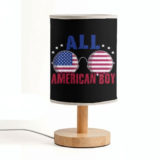 America American Boy USA Flag 4th Of July Fabric Lamps