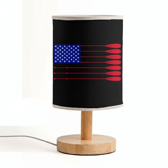 Cool American Flag Rowing Oar Funny Paddle Lover Fabric Lamps