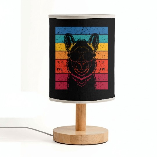 Retro Llama Alpaca Lover Birthday Llamas Fabric Lamps