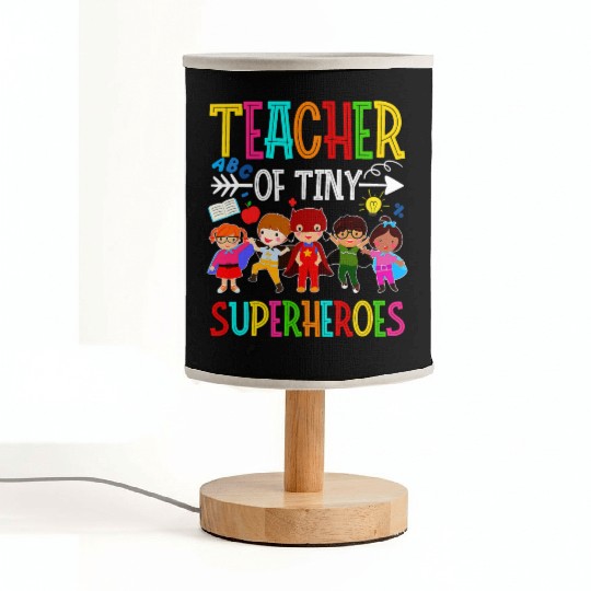 Kindergarten Prek Teacher Of Tiny Superheroes Back Fabric Lamps