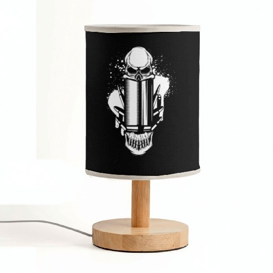 Bullets and Skull Roses Aesthetic Dripping Pattern Fabric Lamps