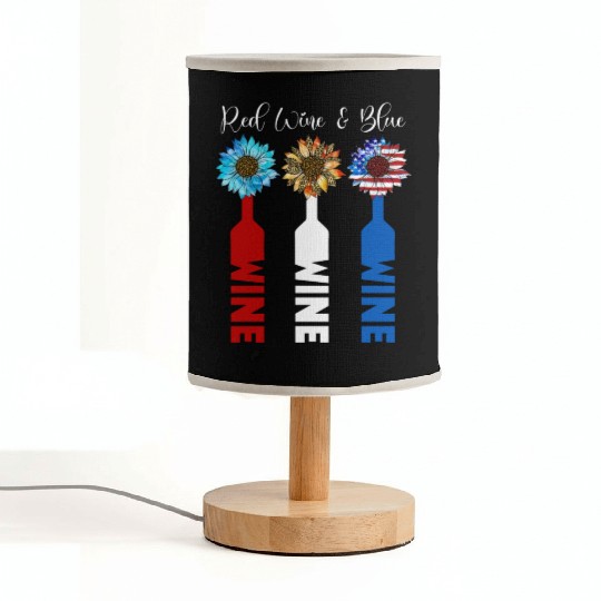 Red Wine Blue 4th Of July Fabric Lamps
