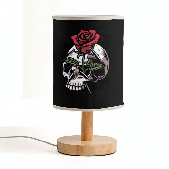 Bullets and Skull Roses Aesthetic Dripping Pattern Fabric Lamps