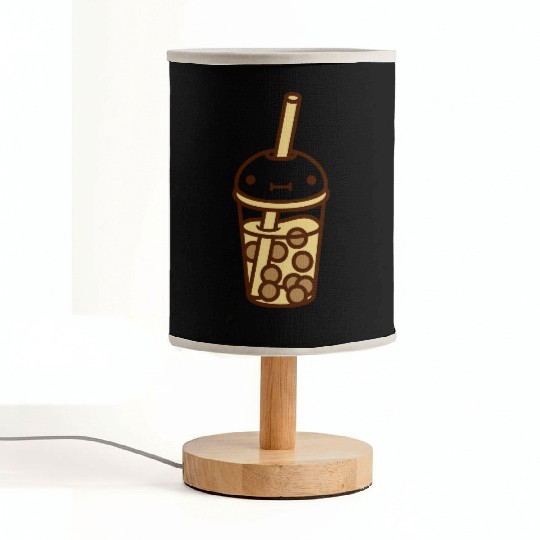 face bubble tea comic Fabric Lamps