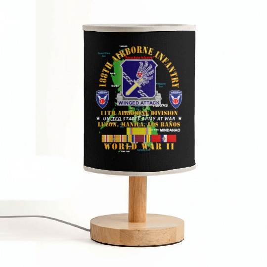 Army 188th Airborne Infantry The Philippines WWII Fabric Lamps