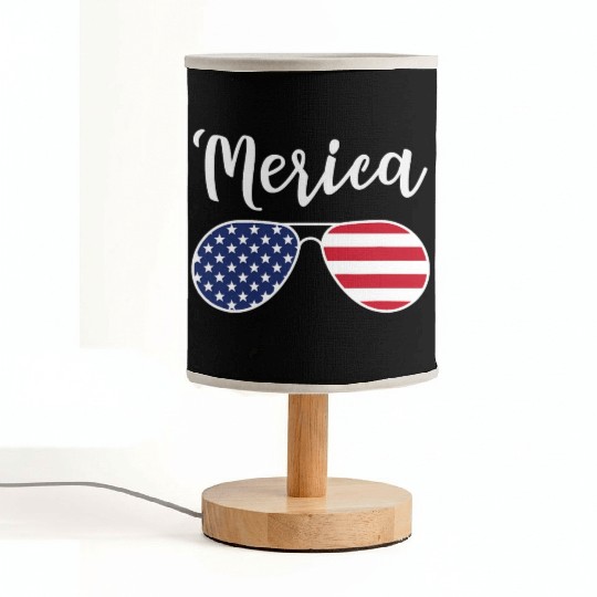 Merica Red Whie And Blue Stars Stripes Sunglasses Fabric Lamps