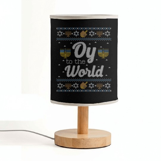 Funny Hanukkah Oy To The World Fabric Lamps