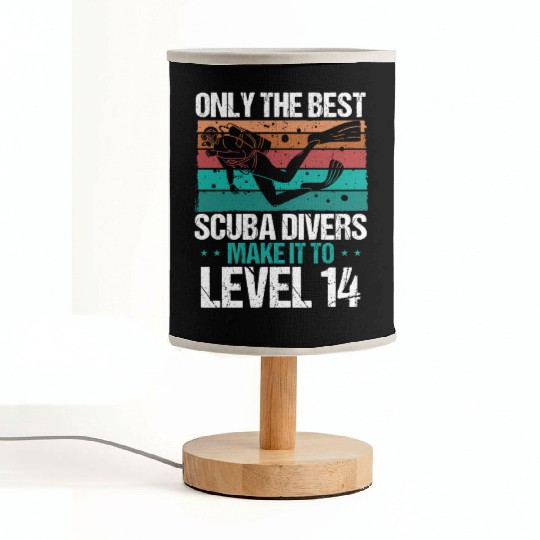 14 Scuba Diving Level 14 Year Diver Snorkeling Fabric Lamps