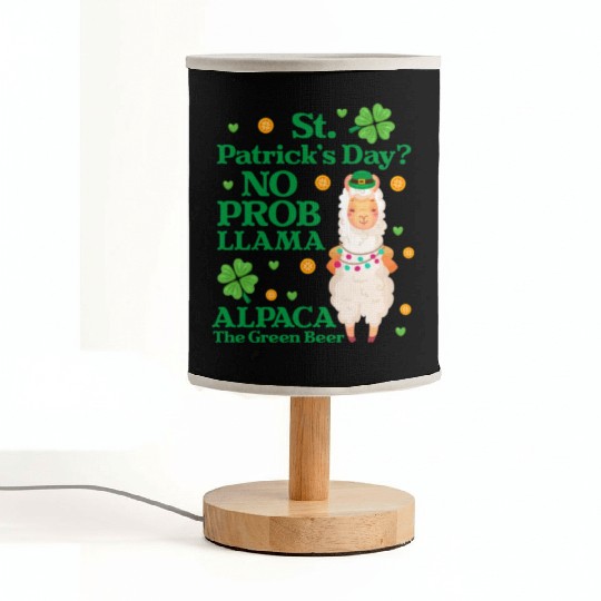 St. Patrick's Day? No Prob Llama Alpaca Green Beer Fabric Lamps