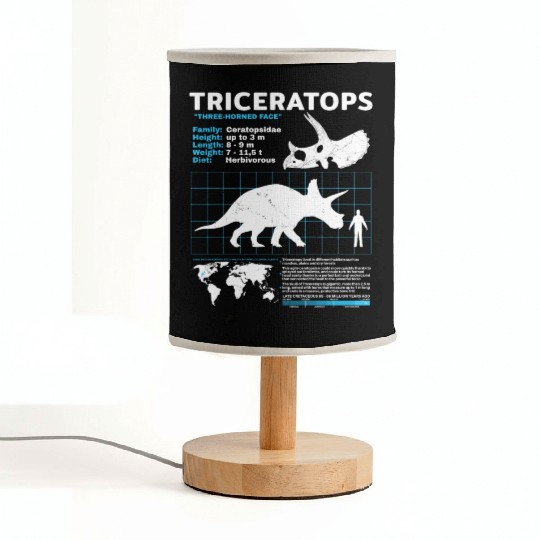 triceratops fact sheet Fabric Lamps