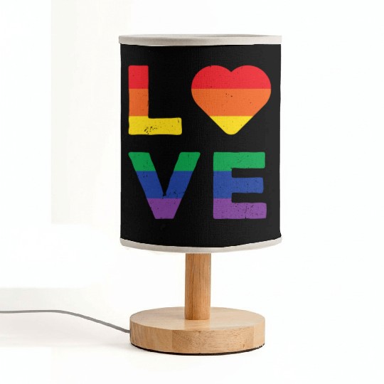 LGBT LOVE Rainbow Heart Gay Lesbian Equality Gift Fabric Lamps