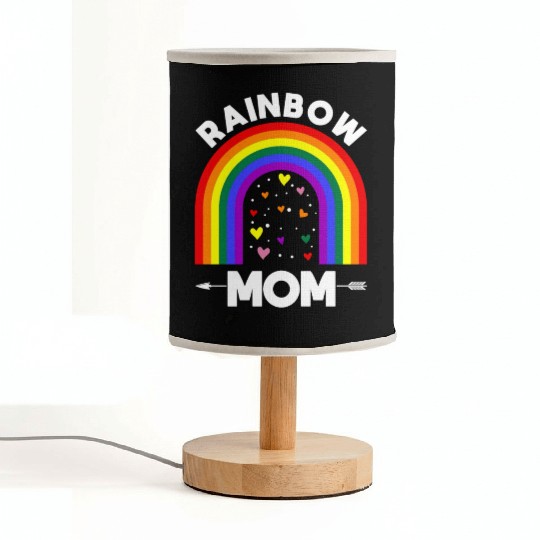 Rainbow Proud Mom Colorful Heart LGBTQ Fabric Lamps