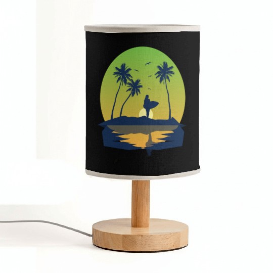 I Love My Wife And Surfing - Summer Vibes Fabric Lamps