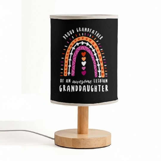 Proud Grandfather Lesbian Granddaughter Rainbow Fabric Lamps