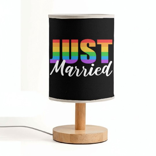 Just Married LGBTQ LGBTQ Gift Fabric Lamps