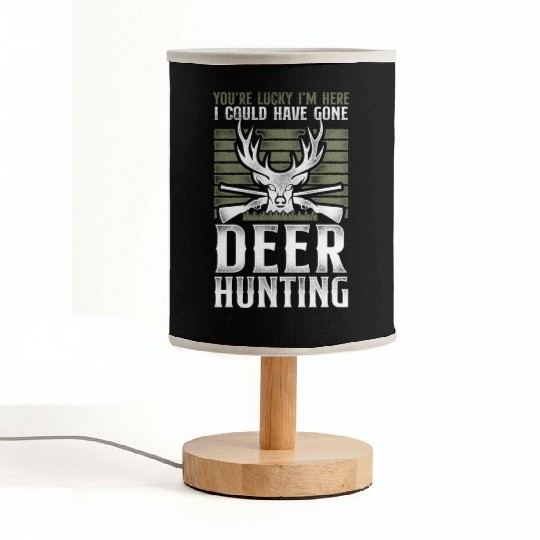 Buck Deer Hunting Hunter Vintage Fabric Lamps