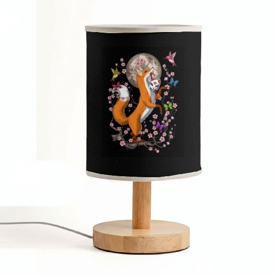 Fox Japanese Cherry Blossom Fabric Lamps