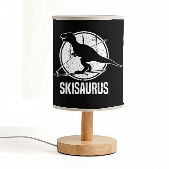 Funny Skisaurus Skiing Dino Ski Dino Skiing Fabric Lamps