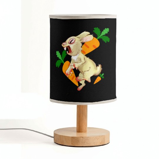 Crazy rabbit running for carrot Fabric Lamps