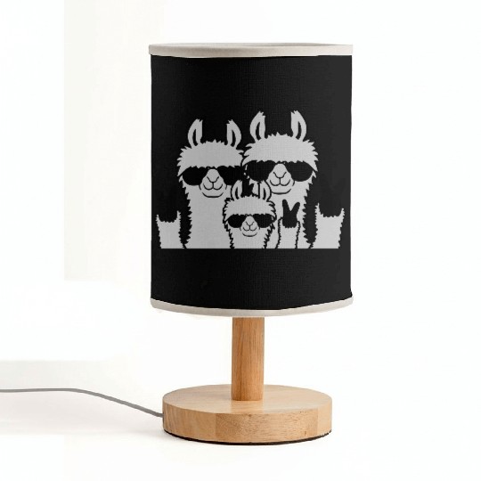 Peace family llama parents Fabric Lamps