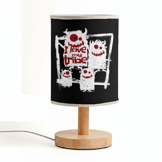 I Love My Tribe Funny Monster Family Reunion Fabric Lamps