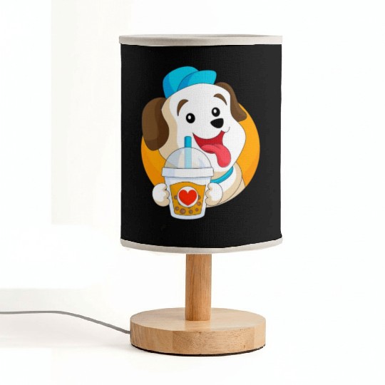 Kawaii Dog Loves Fabric Lamps Boba Tea Bubble Tea Anime