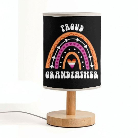 Proud Grandfather Lesbian Pride Rainbow Fabric Lamps