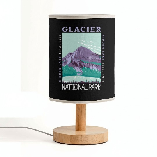 Glacier National Park Hidden Lake Distressed Fabric Lamps