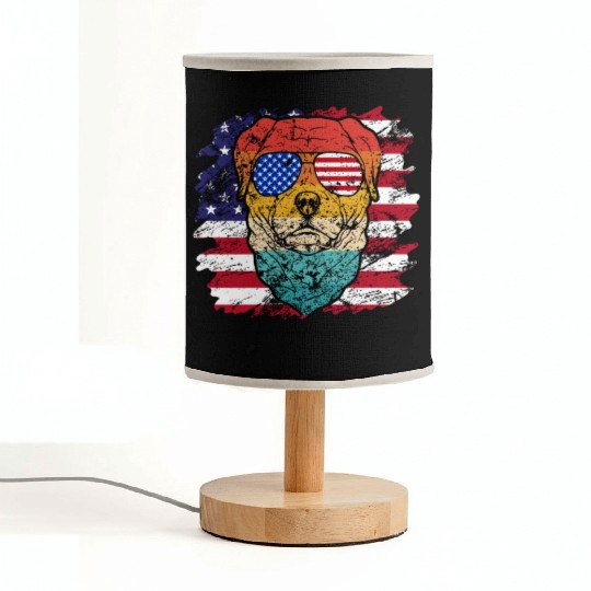 vintage dog lover sublimation flag usa vintage Fabric Lamps