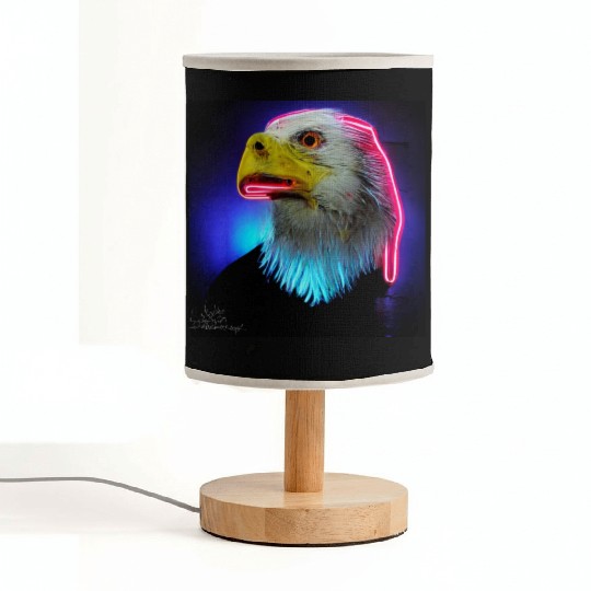 i love america neon bright lightsamerican eagle Fabric Lamps