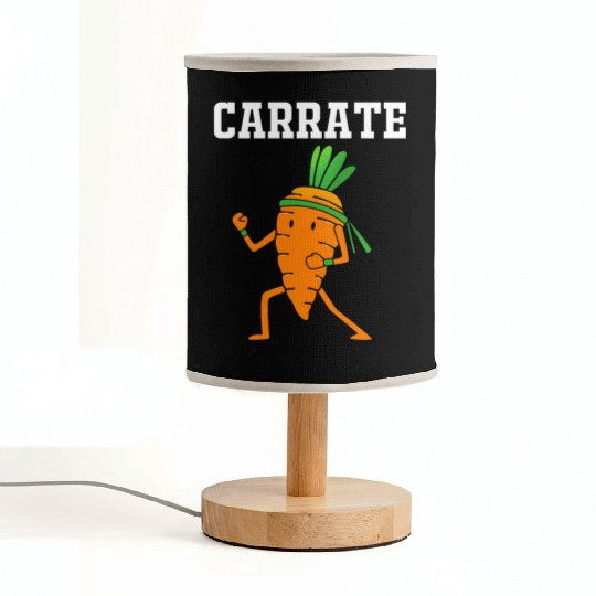 Carrate Funny Vegan Carrot Doing Karate Fabric Lamps